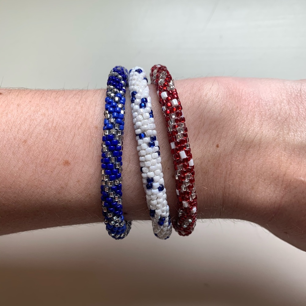 Bracelets (set of 3) Red, White & Blue